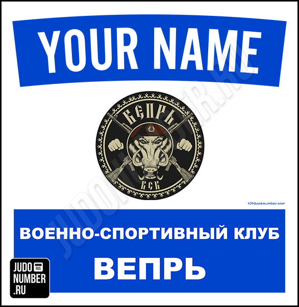 Наспинный номер клубного стандарта ВСК «Вепрь» (Красногорск) 001b