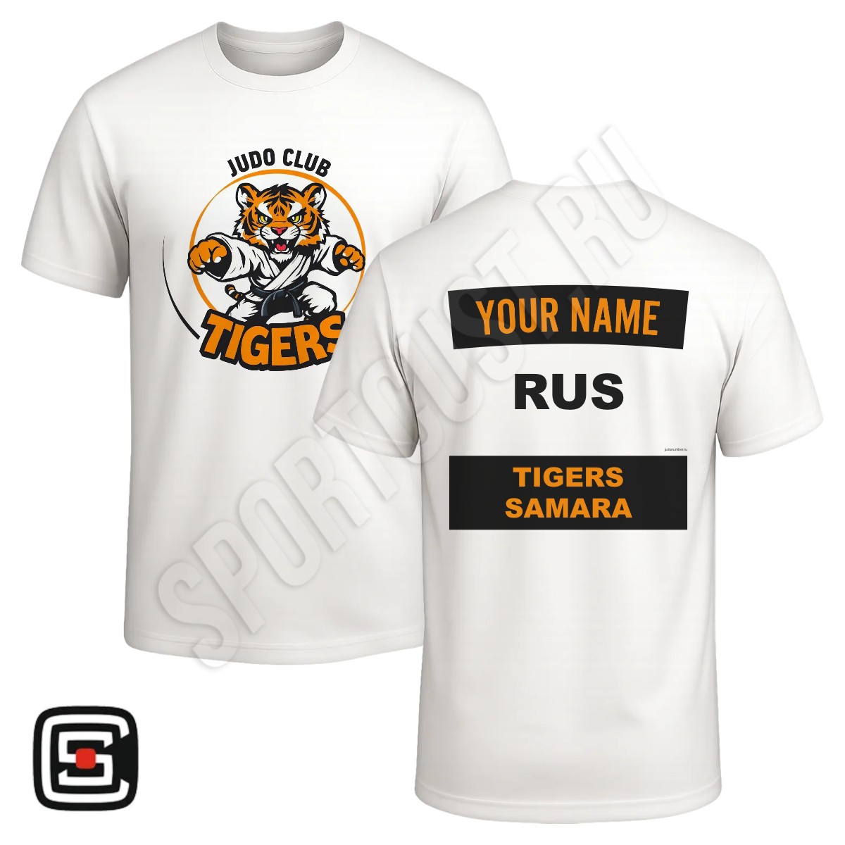 Футболка с 2 принтами дзюдо JC «Tigers» (Самара) 001wbl