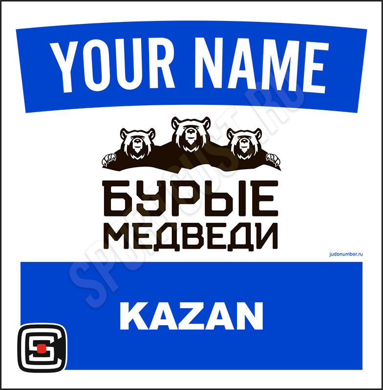Наспинный номер клубного стандарта СК «Бурые Медведи» (Казань) 001wb